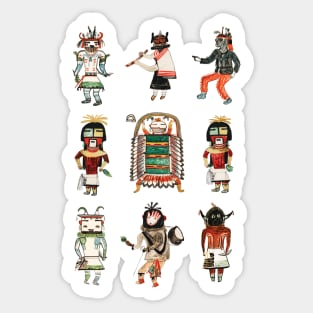 Antique Cherokee Indian Drawing Set Sticker